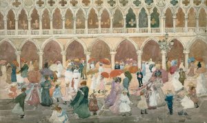 Sunlight on the Piazzetta by Maurice Prendergast Oil Painting
