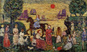 Sunset and Sea Fog by Maurice Brazil Prendergast Oil Painting