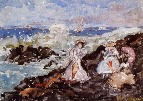 Main Product Photo of Surf, Cohasset Painting by Maurice Brazil Prendergast