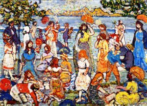 The Beach by Maurice Brazil Prendergast Oil Painting