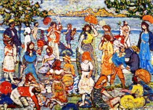 The Beach by Maurice Brazil Prendergast Oil Painting