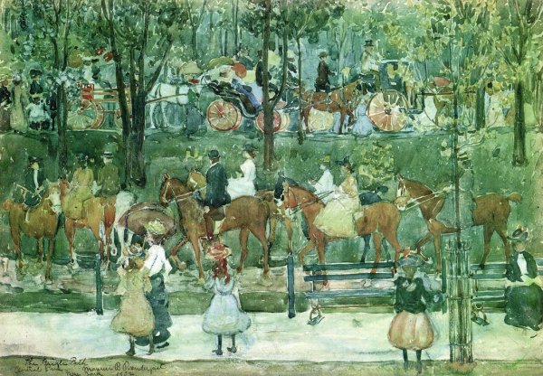 Main Product Photo of The Bridle Path, Central Park Painting by Maurice Brazil Prendergast