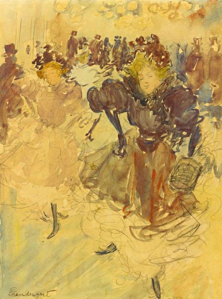 The Dancers by Maurice Brazil Prendergast - Hand-Painted Oil Painting Reproduction