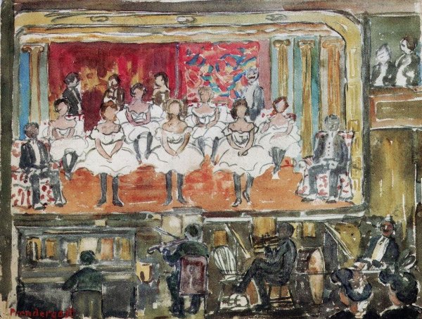 Main Product Photo of The End Men Painting by Maurice Brazil Prendergast