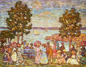 The Holiday also known as Figures by the Sea or Promenade by the Sea by Maurice Brazil Prendergast - Oil Painting Reproduction