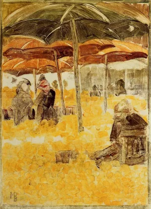The Orange Market by Maurice Brazil Prendergast - Oil Painting Reproduction