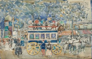The Paris Omnibus by Maurice Prendergast Oil Painting