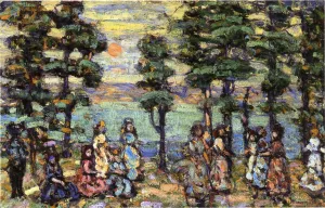 The Park at Sunset by Maurice Brazil Prendergast - Oil Painting Reproduction