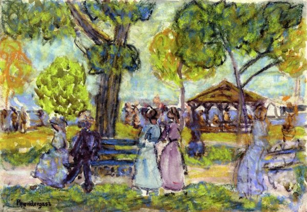 Main Product Photo of The Pavilion Painting by Maurice Brazil Prendergast