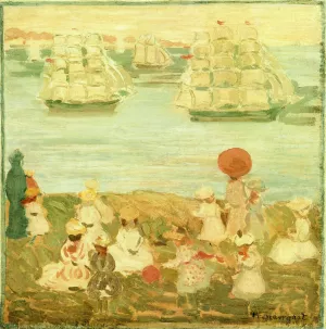 The Pretty Ships also known as The Ships Go By by Maurice Brazil Prendergast Oil Painting