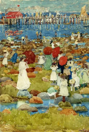 The Stony Beach, Ogunquit by Maurice Brazil Prendergast - Oil Painting Reproduction
