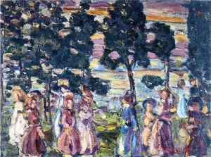 The Sunday Scene by Maurice Brazil Prendergast Oil Painting