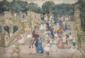 The Terrace Bridge, Central Park by Maurice Prendergast Oil Painting
