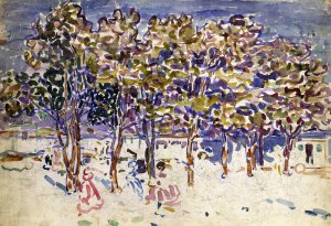 Trees Oil painting by Maurice Prendergast