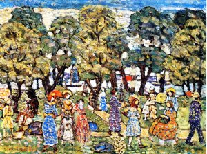 Under the Trees 2 by Maurice Brazil Prendergast Oil Painting