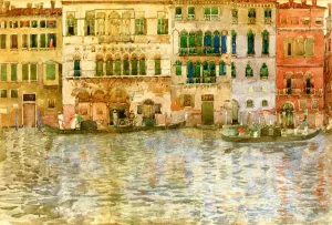 Venetian Palaces on The Grand Canal by Maurice Brazil Prendergast - Oil Painting Reproduction