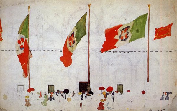 Venice Unfinished by Maurice Brazil Prendergast - Hand-Painted Oil Painting Reproduction