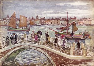 View of Venice also known as Giudecca from the Zattere by Maurice Brazil Prendergast Oil Painting