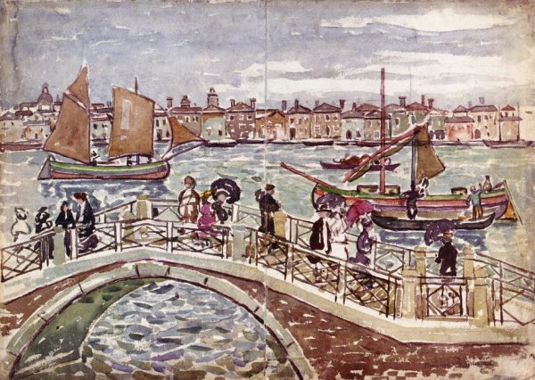 View of Venice also known as Giudecca from the Zattere by Maurice Brazil Prendergast - Hand-Painted Oil Painting Reproduction
