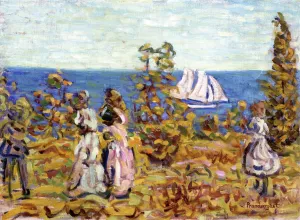 Viewing the Sailboat by Maurice Brazil Prendergast Oil Painting