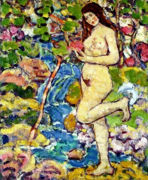 Waterfall by Maurice Brazil Prendergast Oil Painting