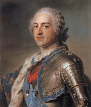 Louis XV by Maurice Quentin De La Tour Oil Painting