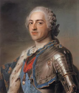 Louis XV by Maurice Quentin De La Tour Oil Painting