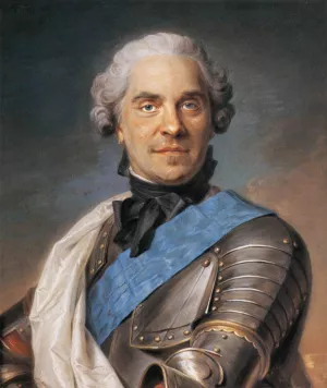 Marechal de Saxe by Maurice Quentin De La Tour - Oil Painting Reproduction