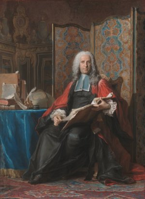 Portrait of Gabriel Bernard de Rieux by Maurice-Quentin De La Tour Oil Painting
