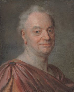 Portrait of Prosper Jolyot de Crebillon by Maurice-Quentin De La Tour Oil Painting
