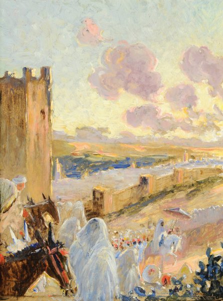 The Sultan Going Out by Maurice Romberg De Vaucorbeil - Hand-Painted Oil Painting Reproduction