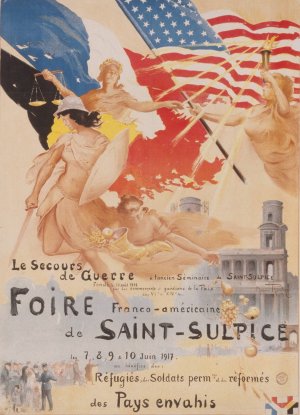 Foire France-Americaine de Saint-Sulpice. Le Secours de Guerre by Maurice Romberg Oil Painting