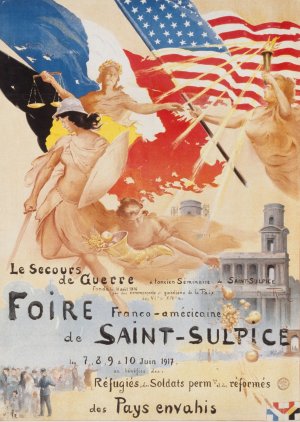 Foire France-Americaine de Saint-Sulpice. Le Secours de Guerre by Maurice Romberg Oil Painting