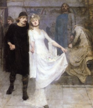Ophelia and Laertes Oil painting by Maurice William Greiffenhagen