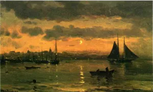 New Bedford Harbor painting by Mauritz F. H. De Haas