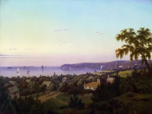 View of Irvington Looking toward Tarrytown, New York by Mauritz F. H. De Haas - Oil Painting Reproduction