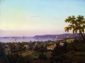 View of Irvington Looking toward Tarrytown, New York by Mauritz F. H. De Haas View of Irvington Looking toward Tarrytown, New York by Mauritz F. H. De Haas Oil Painting