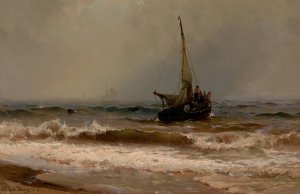 Out to Sea by Mauritz Frederick Hendrick De Haas Oil Painting