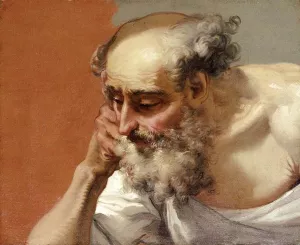 Head Study of an Elderly Bearded Man by Mauro Gandolfi - Oil Painting Reproduction