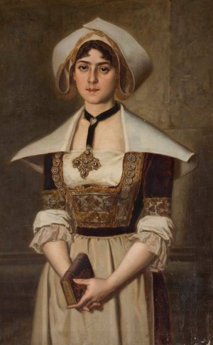 Breton woman by Maurycy Sztencel Oil Painting