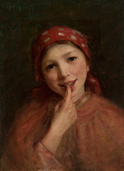 Peasant girl  by Maurycy Trebacz - Hand-Painted Oil Painting Reproduction