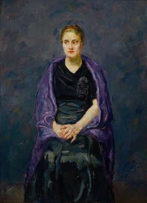 Portrait of Mink with Violet Shawl by Max Beckmann Oil Painting