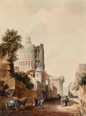 La Rue Clovis et le mur de Philippe-Auguste by Max Berthelin Oil Painting
