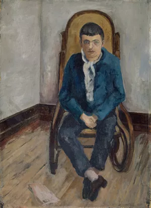 Portrait Of The Painter Walter Kurt Wiemken by Max Birrer Oil Painting