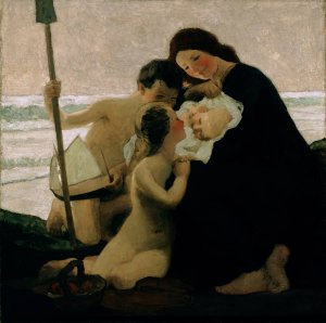 Sea Babies by Max Bohm Oil Painting