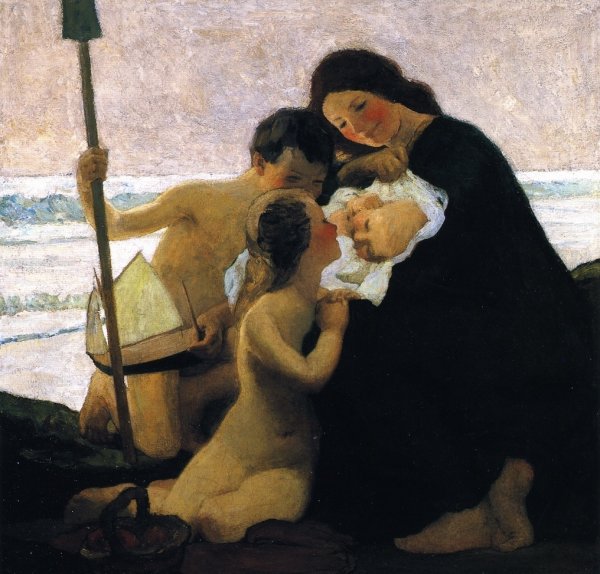 Sea Babies by Max Bohm - Hand-Painted Oil Painting Reproduction