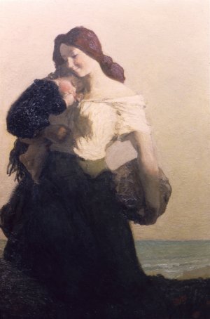 The Happy Mother by Max Bohm Oil Painting