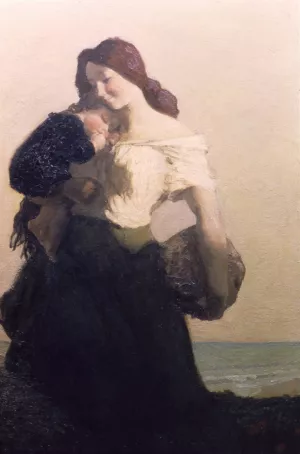 The Happy Mother by Max Bohm Oil Painting