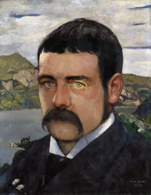 Self-Portrait by Max Buri Oil Painting