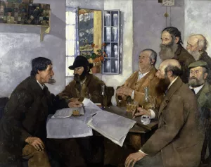 The Village Politicians by Max Buri Oil Painting